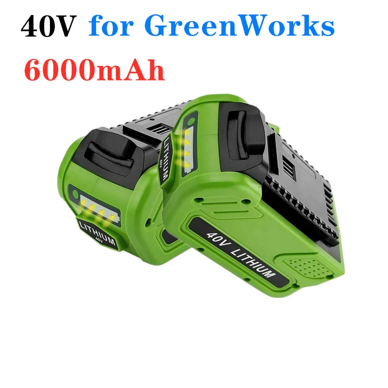 

40V 6.0Ah Replacement Lithium Battery for 6000mAh GreenWorks 29472 29462 Battery G-MAX Power Tool 29252 20202 22262 25312 L50