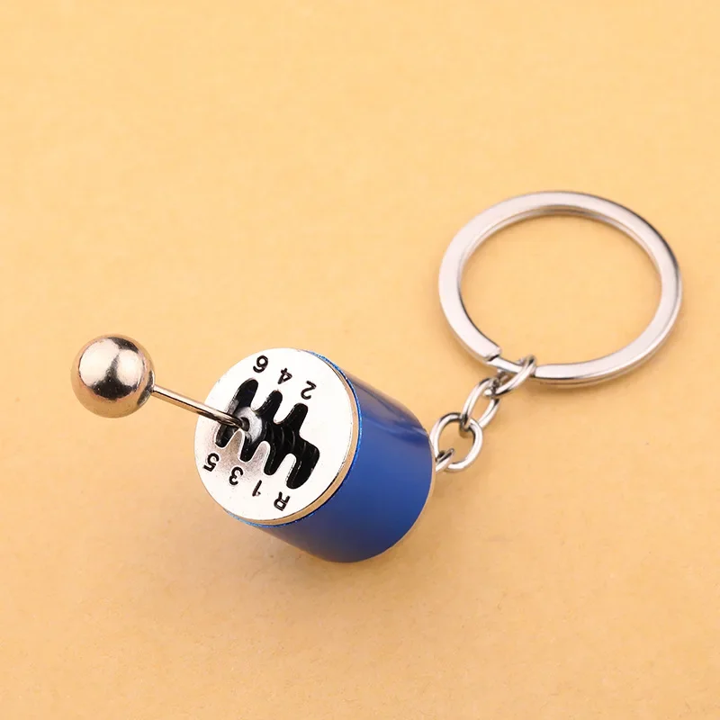 1PCS Car Modification Metal Keychain Six Gear Shift Shifter Pendant Charms metal keychain