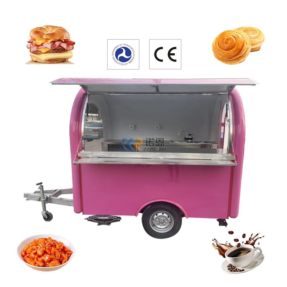 2023 Fast Food Trailer Outdoor Street Kitchen Snack Vending Cart Customized Food Truck with CE ISO stainless steel vertical integrated sink countertop kitchen inter platform basin outdoor workbench with stove washing basin