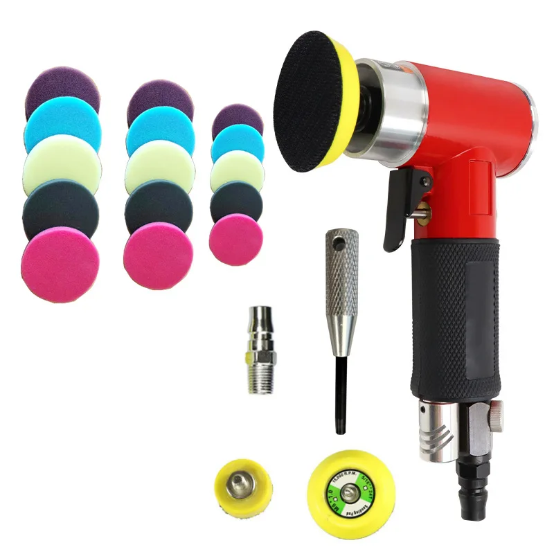 Orbit Air Sander Mini Portable Pneumatic 2"/3" Grinding Machine Set for Car Polishing High Speed Air Powered Polisher Tool