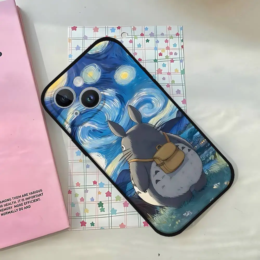 Totoro-Themed Black Phone Case