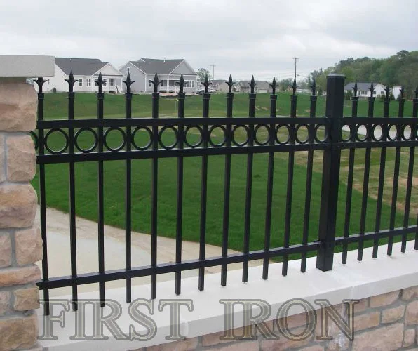 6ftx8ft spear top wrought iron fence, ornamental wrought iron fencing 2