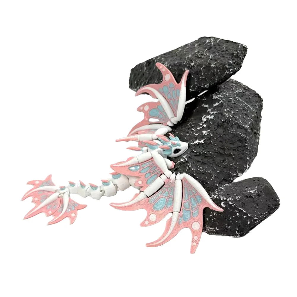 3D Printed Dragon Figurine with Movable Joints Office Desk Ornament Collectors Display Model Kids Christmas Gift 4