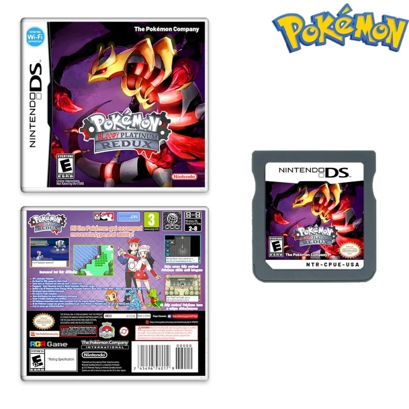 

2023 New Nds Game Cartridge Video Game Card Pokemon Series Pokemon Bloody Platinum Redux With Box English Version Toys Gift
