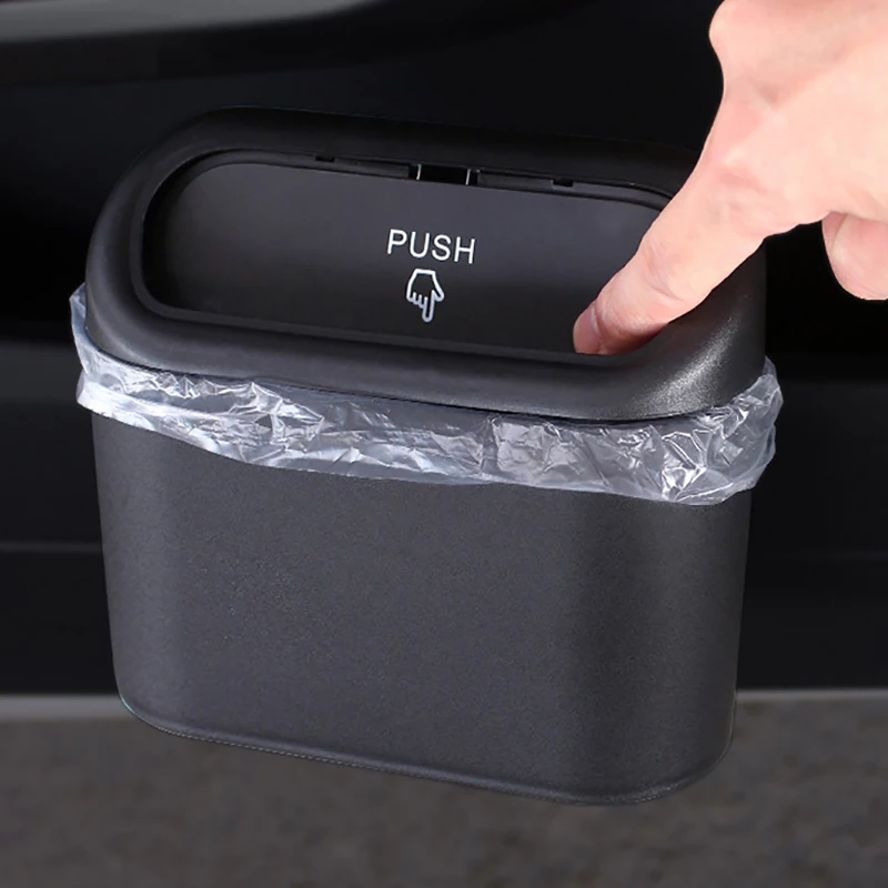 Universal Car Trash Bin Auto Organizer Storage Box Car Trash Can Rubbish  Garbage Holder Automobile Storage Bucket Accessories