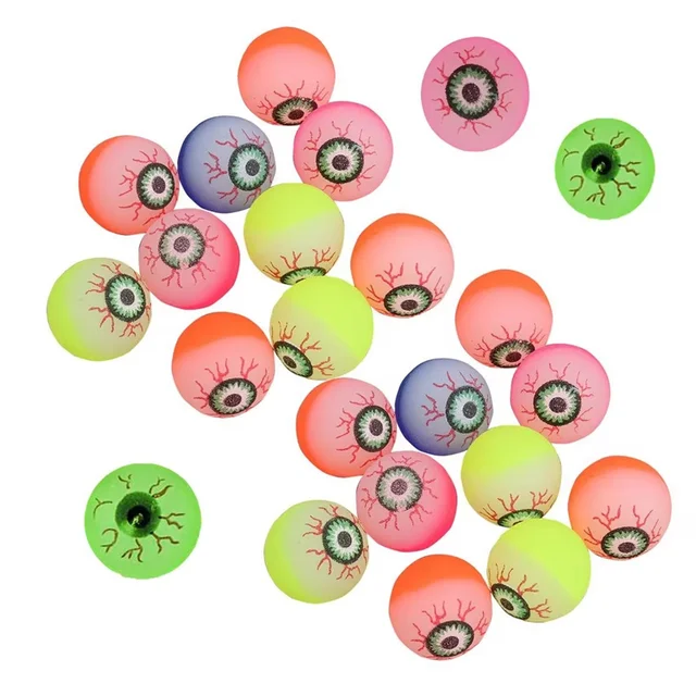 6 Pcs Exploding Eyes Bouncy Ball Assorted Halloween Ball Prom Gifts Elasticity Colorful Bouncy Rubber Jumping Ball Toy Gift 6