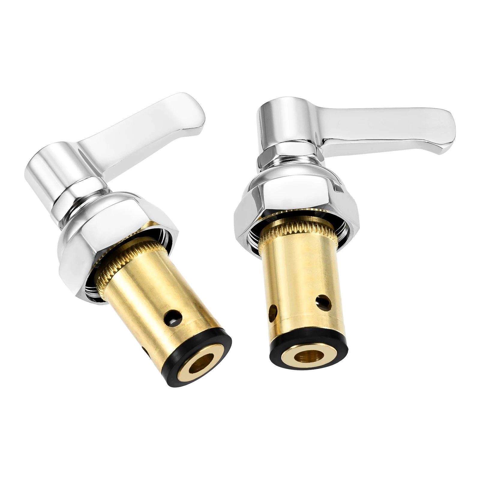 2Pcs Cold And Hot Side Handle Stem Assembly Fits for T&S Brass Faucets Replace 002713-40 002714-40 Spindle Valve Replacement