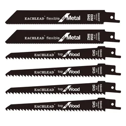 6PCS/SET S644D/S922EF Saw Blade Set New Reciprocating/Saberfor Wood /Metal Cutting Fine/Medium Teeth DIY Power Tool Accessories