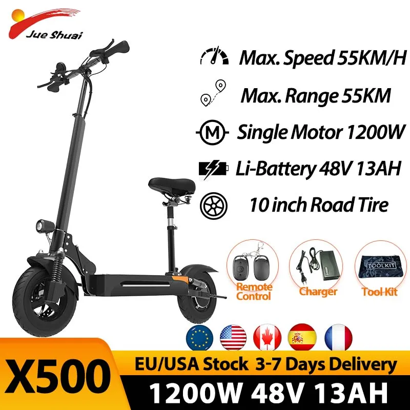 Trottinette électrique puissante 500w avec siège pour adulte, pneus de 10  pouces, vente en gros, offre spéciale - AliExpress