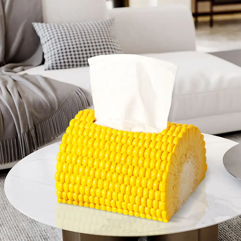 

Tissue Boxes Corn Drawn Paper Box Living Room Household Cream Car Tea Table Desktop Decoration Creativity Tissue Box Holder