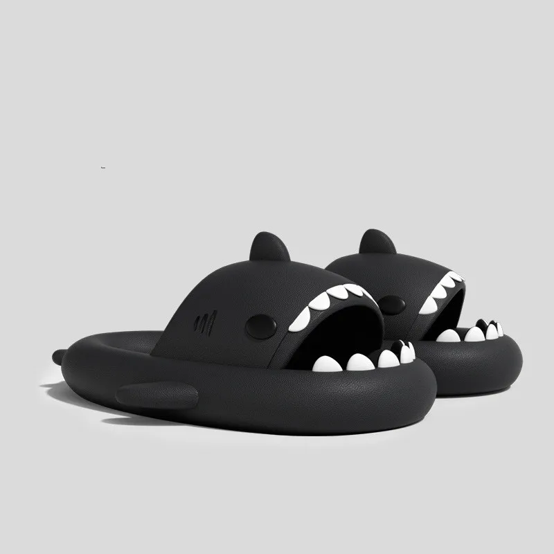 Adult Shark Slippers Summer Men Women Bathroom Flip Flops Couple Home Anti-skid Flat Kids Cartoon Sandals