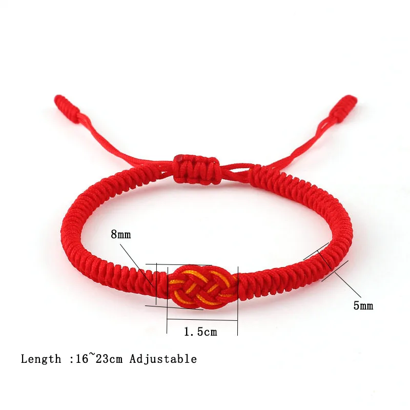 Chinese Red String Bracelet 2 Colors Handmade Unisex Weaven Adjustable Friendship Gift For Lovers