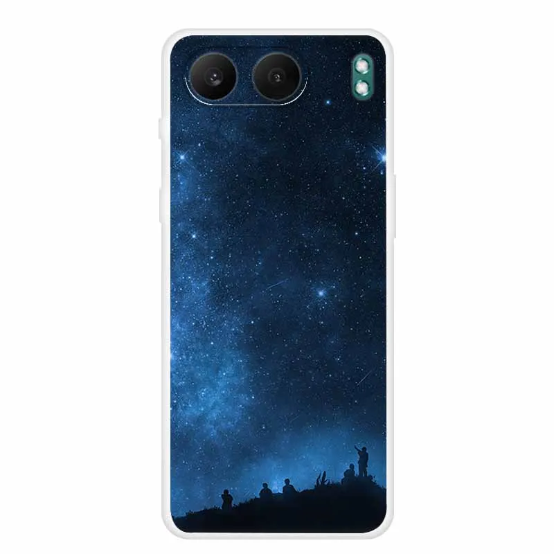 Clear Silicone Case with Landscape Flower Design - Soft TPU Back Cover