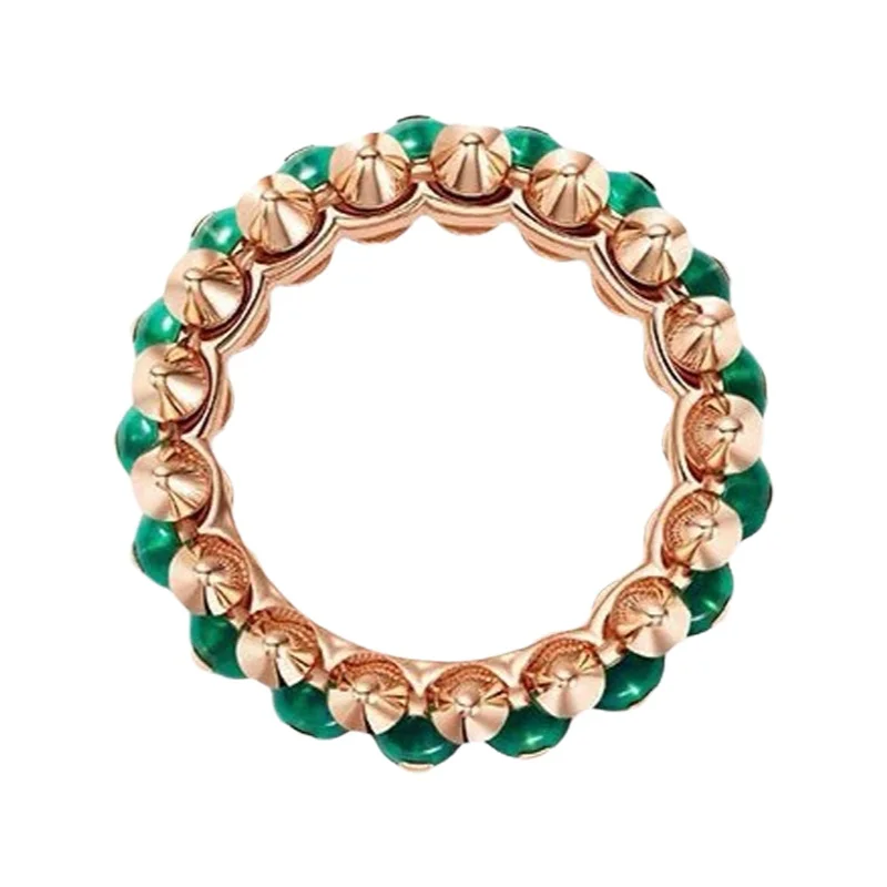 Elegant Green Pearl Geometric Ring - Premium Quality, New Arrival Gift in K Gold
