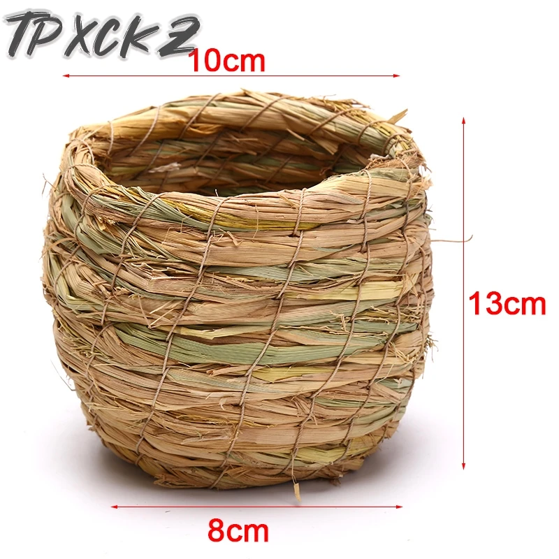 Bird House Handmade Straw Bird Nest Natural Grass Cage Decorative Weave Hanging Parrot Courtyard