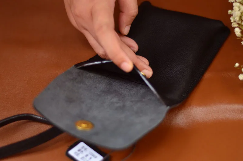Aetoo Handy tasche weibliche Cross body neue Mini Leder Kopfs chicht Rindsleder Flut alle vertikalen Single Shoulder Key Geldbörse – Detail 2
