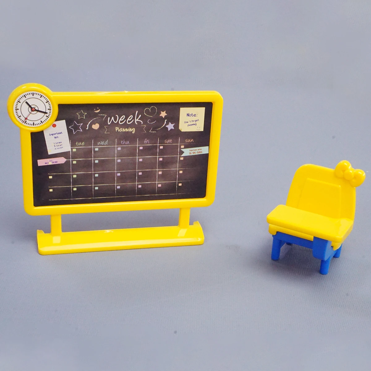 Forest Family 1/12 Podium Children Toys for Girl Blackboard Miniature Tables And Chairs Classroom Games Room Furniture Hobbies 5