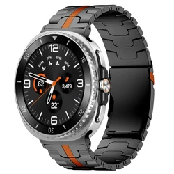 Premium Titanium Watch Band - Elegant Bracelet Strap - Galaxy 4Classic 46mm (Black orange)
