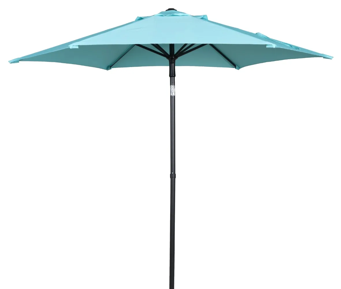 

7.5 Foot Push-Up Round Market Umbrella Aqua Outdoor Furniture Patio Umbrellas