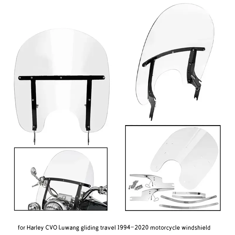1pcModifiedTransparentMotorcycleWindshieldForHarleyDavidsonCVO