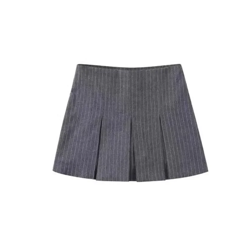 2025 New High Waisted Pleated Skirt Women Fashion Streetwear Side Zipper Mini Skirts Woman Casual All-Match Basic A-Line Skirts 2