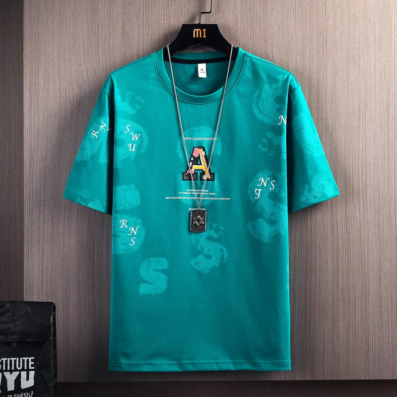 

Футболка мужская с коротким рукавом, свободная уличная одежда в стиле хип-хоп, повседневная классическая рубашка в стиле оверсайз, черная белая, с принтом, 3XL, 4XL, лето 2023