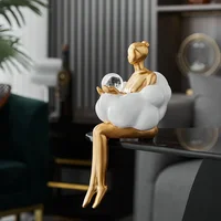 Sculpture de fille nuage, Statue d'art abstrait, décoration de Table moderne, décor de salle de luxe pour la maison, Design esthétique, artisanat 4
