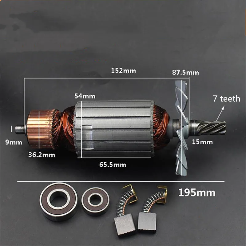 Cutting machine rotor for KEN 7614N 355/350 steel cutting machine 7-tooth rotor 1pcs 6mm 54mm multi tooth forstner woodworking tools hole saw hinge boring drill bits round shank high carbon steel cutter