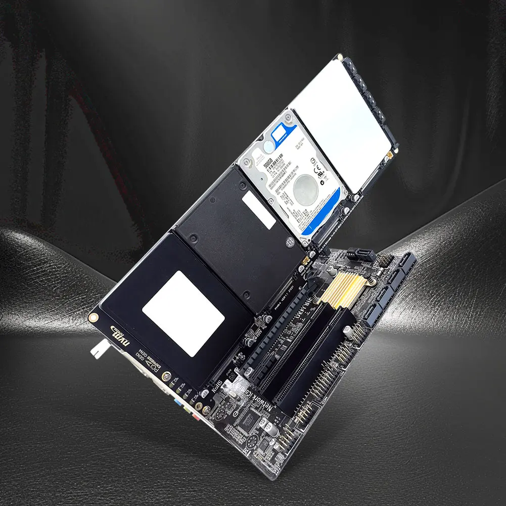 PCIe 4.0 16X SATA Adapter Card for PC Motherboard