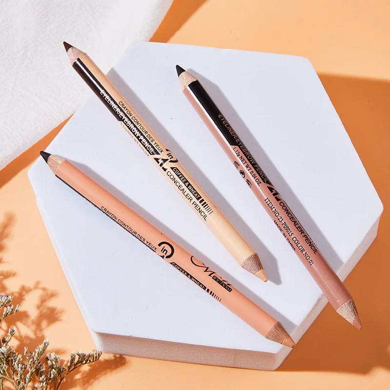 

1pc MENOW Multiple Function Double Headed Eyeliner Eyebrow Pen Easy Color Contour Cover Dark Circle Concealer Pencil Cosmetics