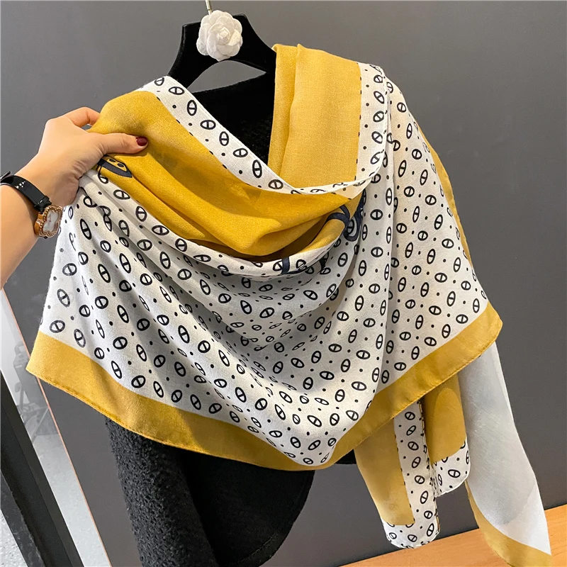 

Luxury Brand Cotton Scarf for Women Print Shawl Linen Head Wraps Beach Stoles Design Headband Hijab Bufanda Scarves Echarpe