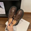 Retro Japanese Brown Loafers Thick Sole Height-Increasing Leather Women's Pumps Autumn 2024 New Mary Janes Lolita Platform Shoes 1