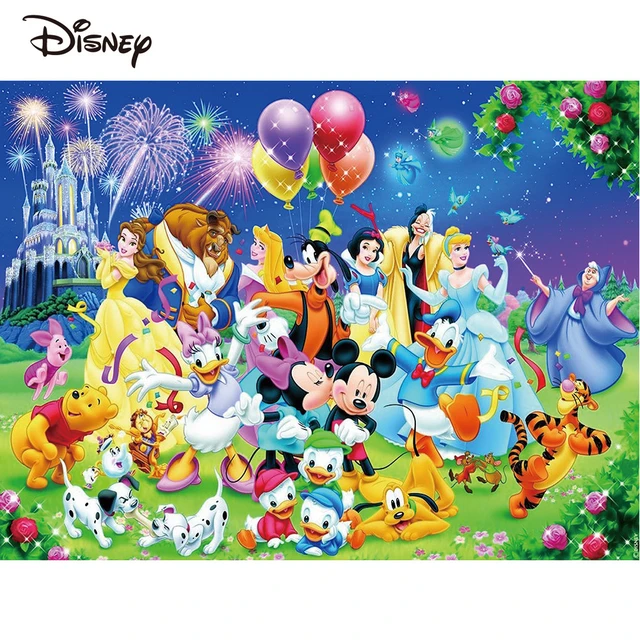 Disney-Pintar por número com moldura para adulto, desenhos animados da  princesa mickey, desenho por números, pintura acrílica sobre tela,  decoração de parede - AliExpress