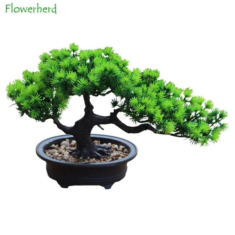 Home Dector simulato benvenuto pino Bonsai decorazione soggiorno albero  finto ornamenti per piante in vaso scenario artificiale estetico -  AliExpress