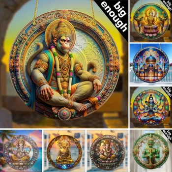 🕉️ Sacred Spiritual Sun Catchers – Acrylic Stained Glass-Style Religious Wall Art 1