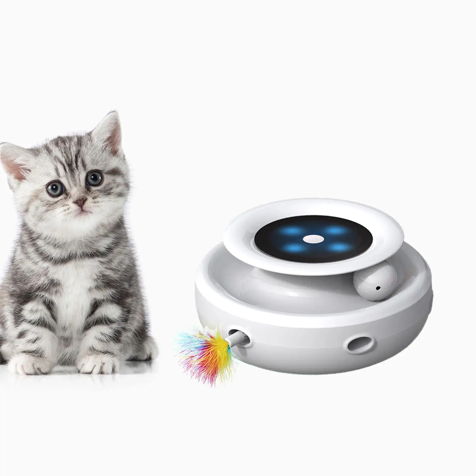 

2 in 1 Interactive Cat Toy Balls Feather Electronic Power Supplies
