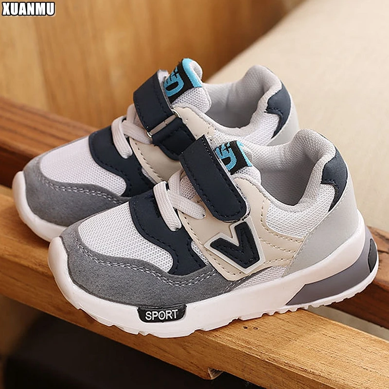XUANMU Kid Sneakers Walking Mesh Breathable Casual Shoes Sport Shoes For Boys Girl Lightweight Running Shoes XA106_viptrois.com