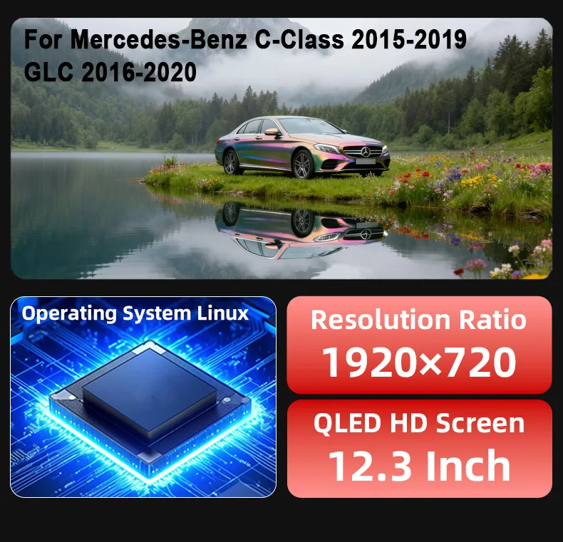 For Mercedes-Benz C-Class 2015-2019/GLC 2016-2020 Digital Instrument Cluster Spe