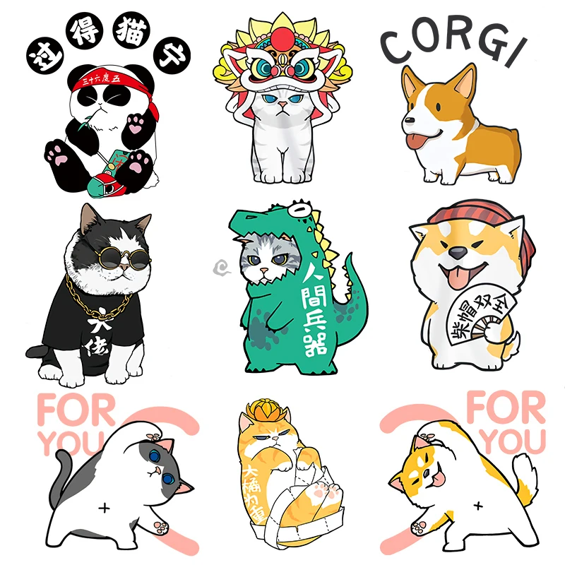 

Iron On Transfers For Clothing Heat Transfers Cute Panda Animal Thermo Stickers On Kids Clothes Stripes Cartoon Cat Dog Patch