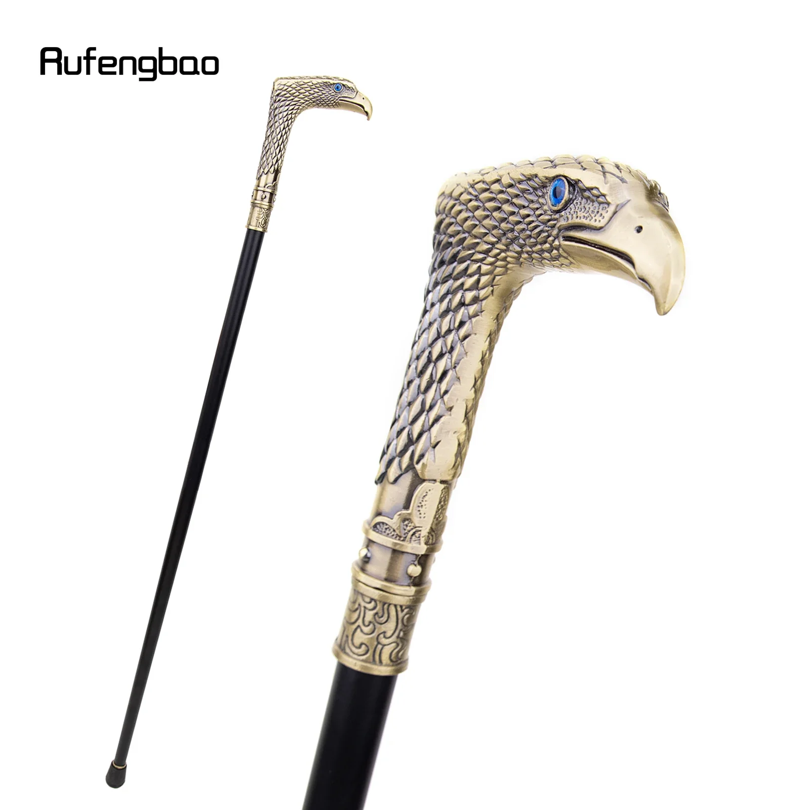 

Coppery Blue Eye Eagle Single Joint Fashion Walking Stick Decorative Vampire Cospaly Party Walking Cane Halloween Crosier 93cm