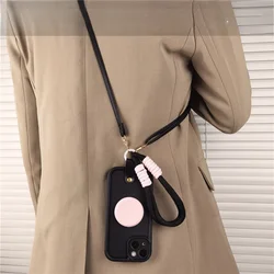 Crossbody Lanyard Necklace Wrist Strap Phone Holder Silicone Case for Honor Magic 3 Pro (A)