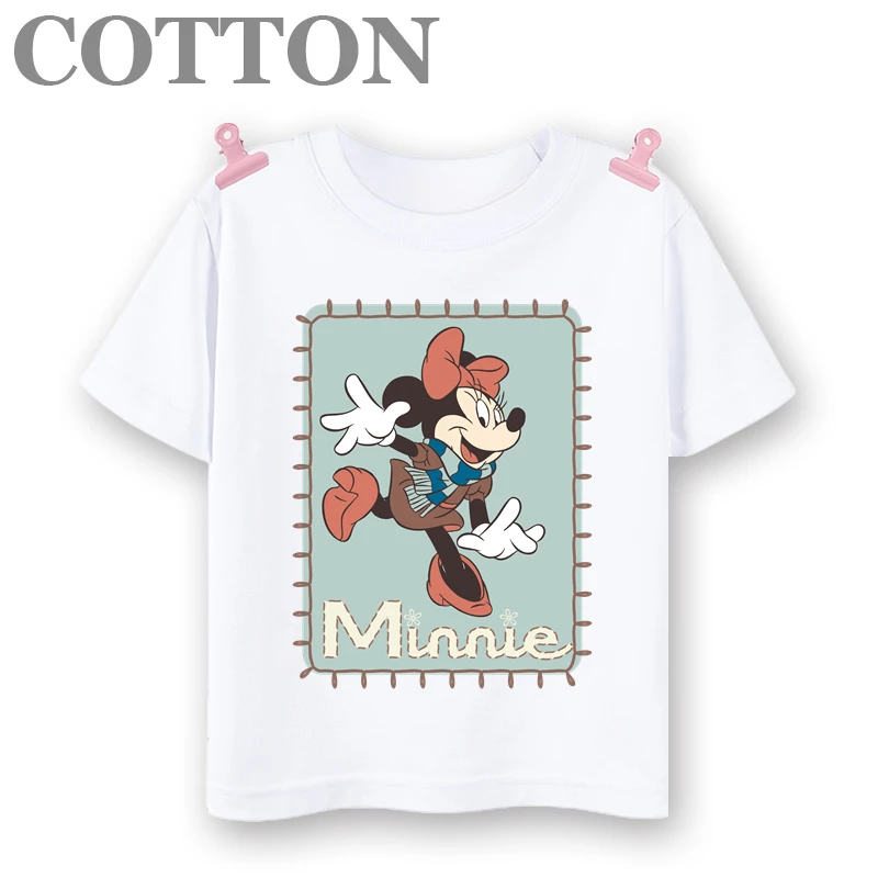 thumbnail image 1 of Camiseta de algodón para niños, ropa de moda para niños, camisetas de verano para niñas de manga corta con dibujos animados de Disney Mickey Mouse, camisetas para bebés, 1 of 5