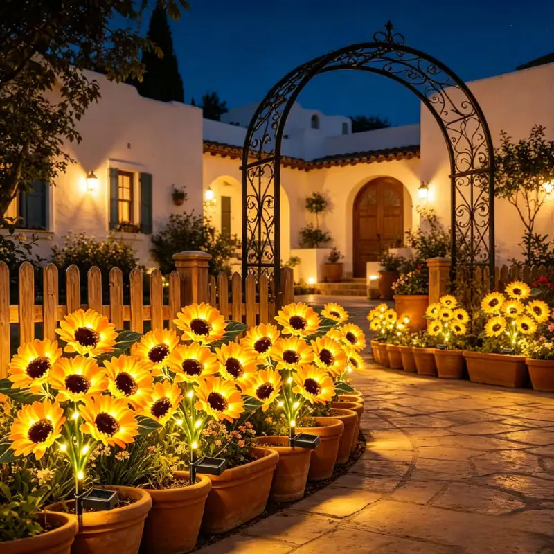 Waterproof Solar Flower Garden Stake Lights for Outdoor Landscape and Patio Décor