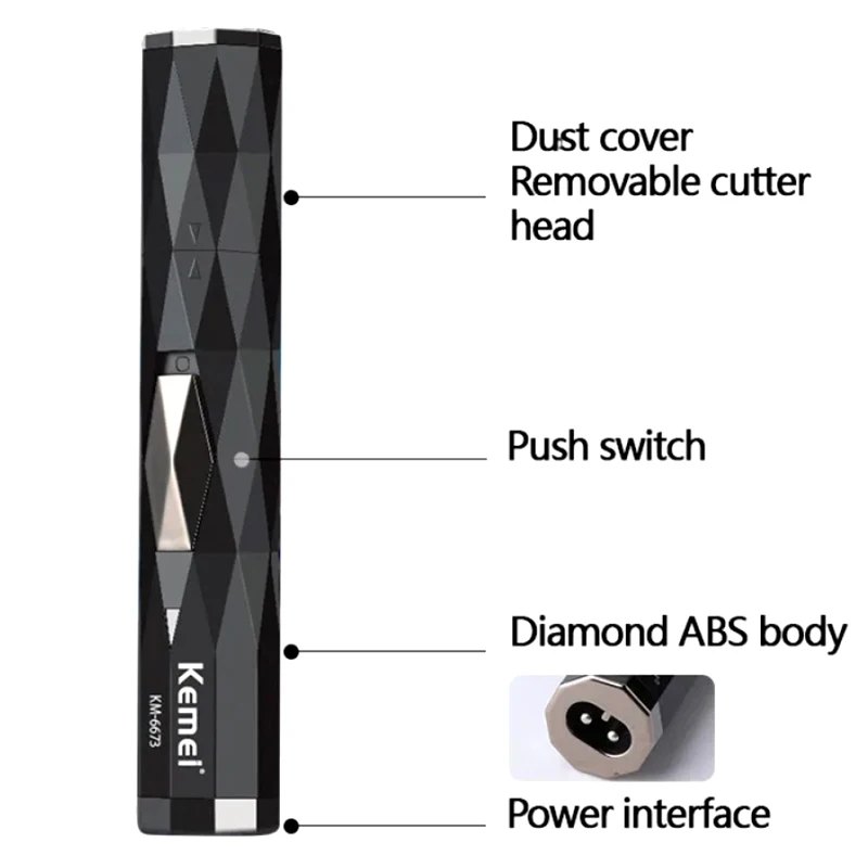 Kemei 2-in-1 nose hair trimmer rechargeable beard trimmer electric eyebrow trimmer for nose and ear cleaner hair removal machine 5