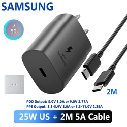 SAMSUNG 25W USB - C Fast Charging Adapter - US with 2m cable