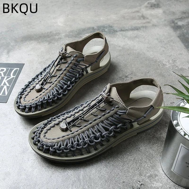 Men\'s Beach Sandals Round Toe Lightweight Waterproof Comfortable Fashionable Breathable Fashion Non-slip Shoes Summer Large Size