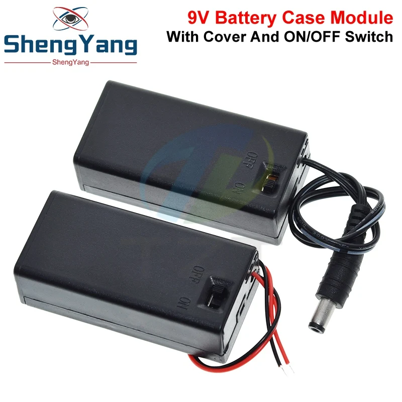 9V Batterijdoosje met Losse Draden en Schakelaar - 9VLEADSBOXSWITCH
