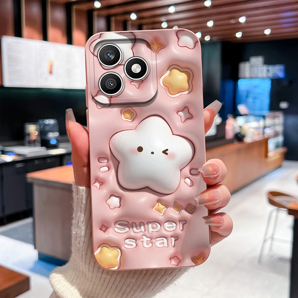 Green Cute Rabbit Pattern Silicone Case for For Honor X8D - Flexible, Anti-Drop with Full Camera Protection