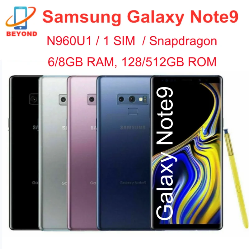 Samsung-Smartphone Note 9 n960u1,Note 9 128/512GB rom,6/8GB RAM 