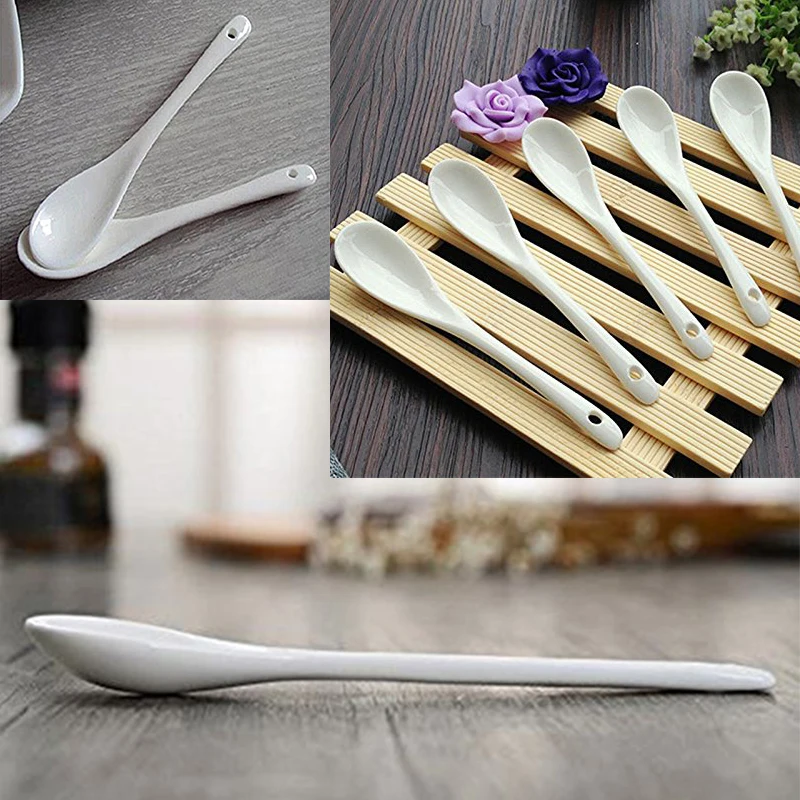 5 Cucchiai In Ceramica Colorati Per Uova, Miele E Dessert - 12,3 Cm, Set Multiuso Per Cucina